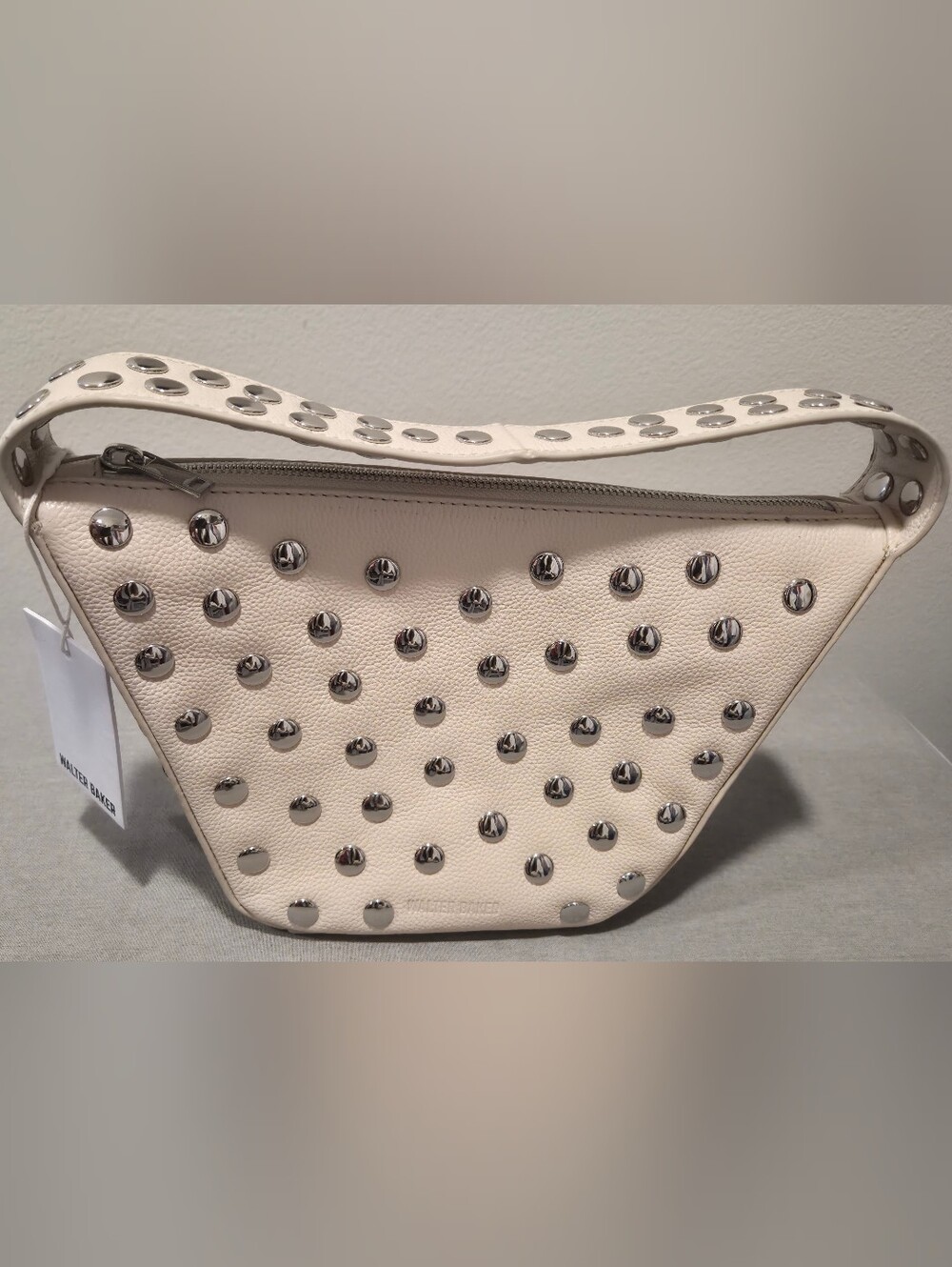 WALTER BAKER - Polish Studded Cream Shoulder Bag